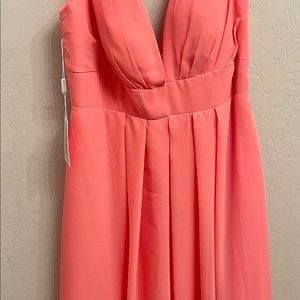 NWT A line V-neck knee length chiffon dress.